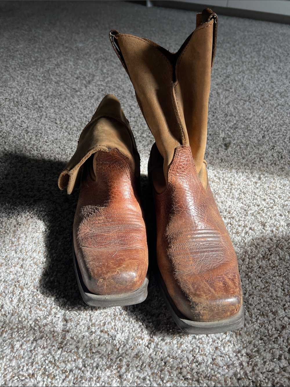 Ariat Chestnut Brown Leather Pull-On Cowboy Boots